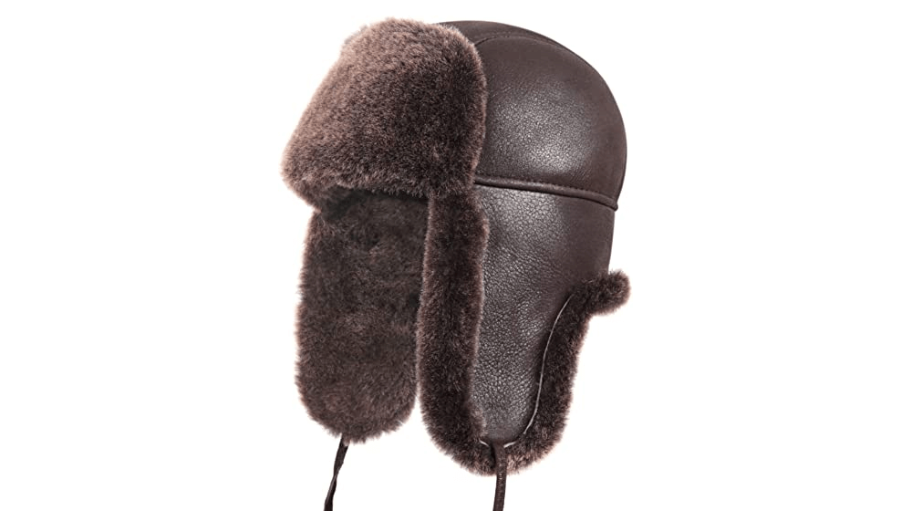 Zavelio 유니섹스 Shearling Sheepskin Leather Aviator 러시아 Ushanka Trapper 겨울 모피 모자