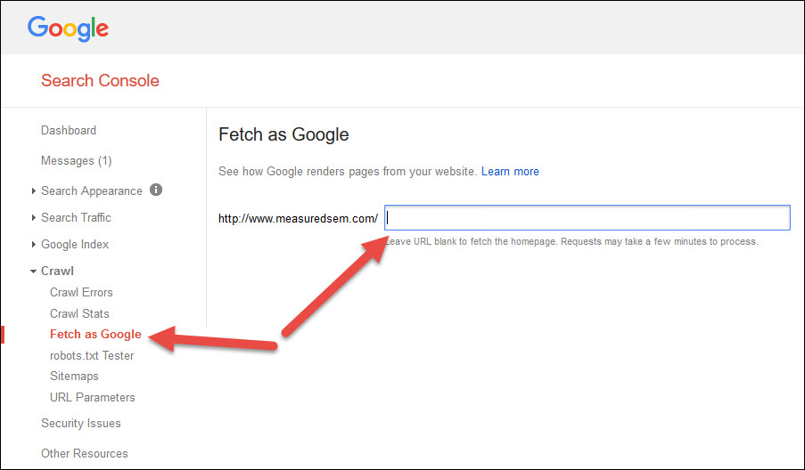 GSC で Fetch as Google