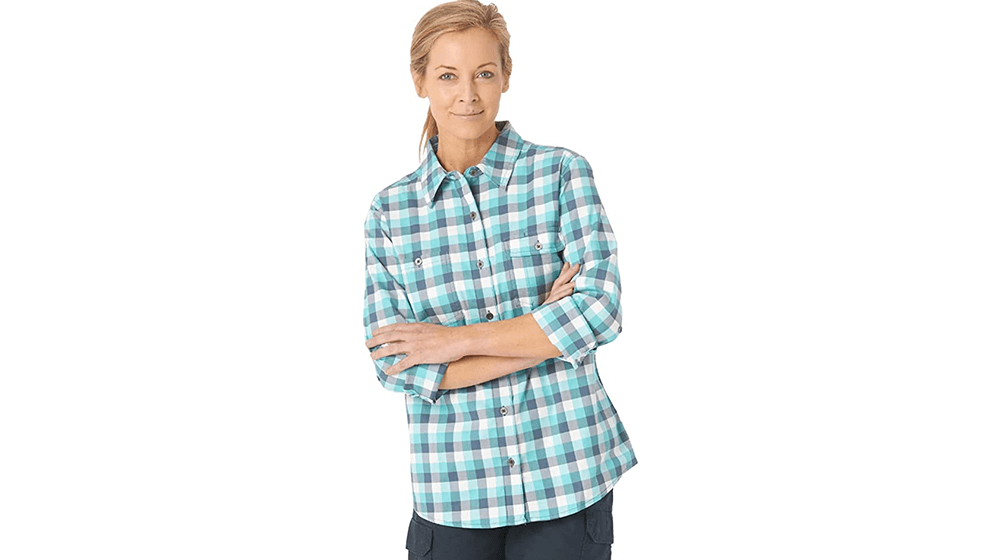 Camisa de trabalho feminina Wrangler Riggs Workwear com botões ventilados