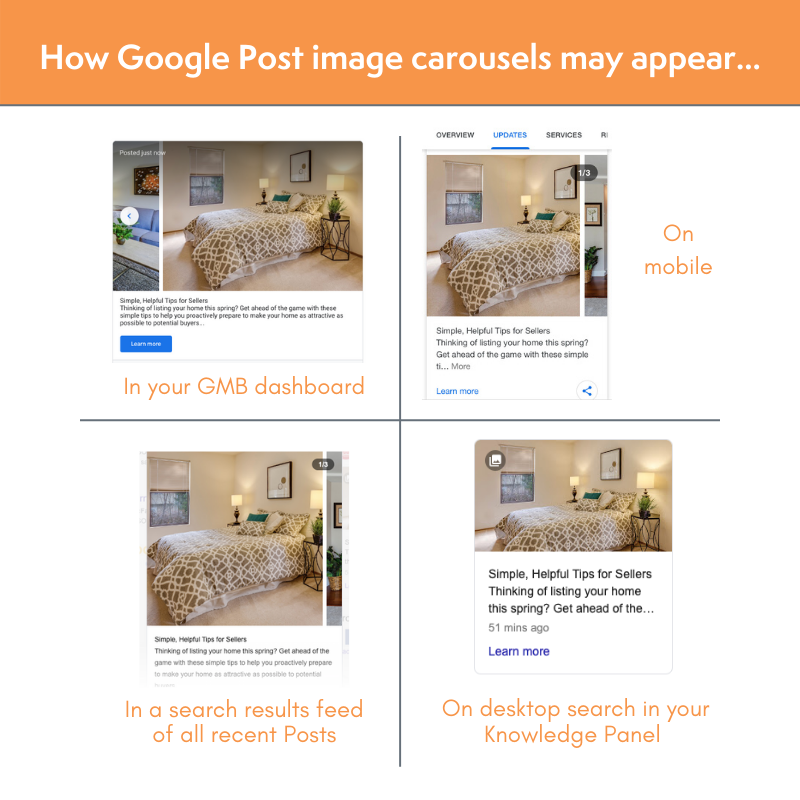 Comment les carrousels d'images Google Post peuvent apparaître...