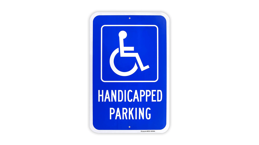 Semn mare de parcare pentru handicap, semn pentru handicapați