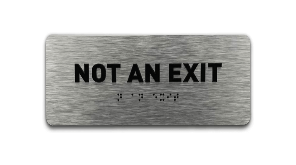 Not A Exit Identification Sign – ADA-konformes Schild