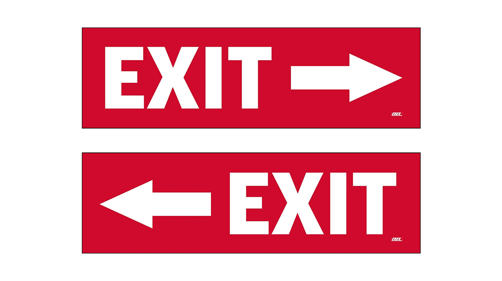 2er-Pack Exit Left Right Arrow Sticker Set Sign Warning