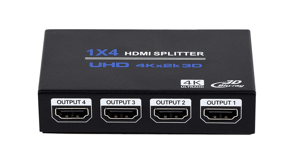 1x4 HDMI 分配器，1 進 4 出 HDMI 分配器音頻視頻分配器盒