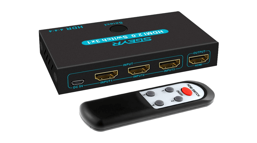 SGEYR HDM​​I 2.0 開關分配器 3 端口 4K HDMI 切換器 3 進 1 出金屬 HDMI 開關選擇器盒