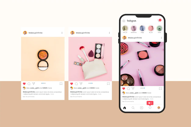 Interface de carrossel do instagram de vetores grátis