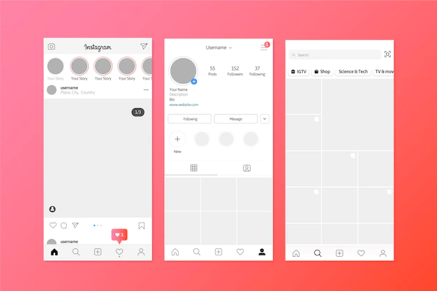 Modelo de interface de histórias do instagram vetor grátis