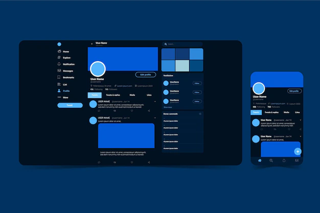 無料ベクトル twitter インターフェイスの概念