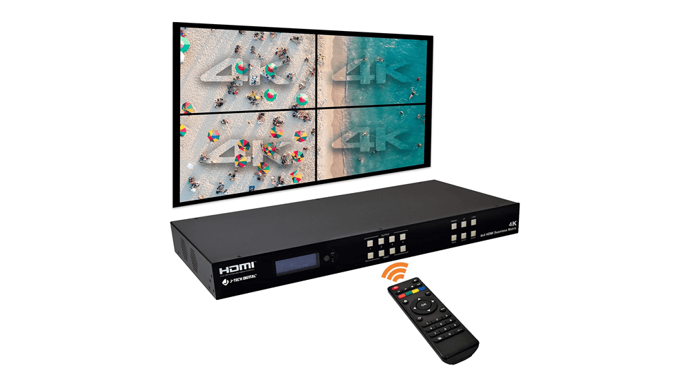 J-Tech Digital 4k 2X2 Videowand-Controller Multiviewer Nahtlose Matrix