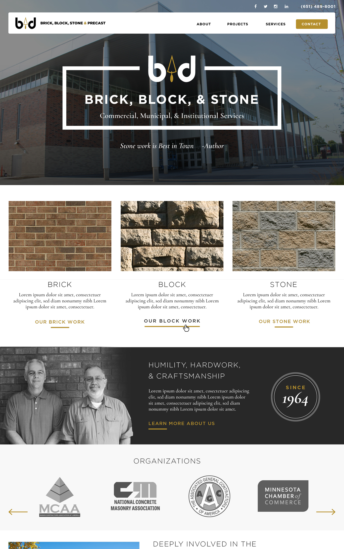 Masonry Company Exemples de conception Web - marketing de la maçonnerie