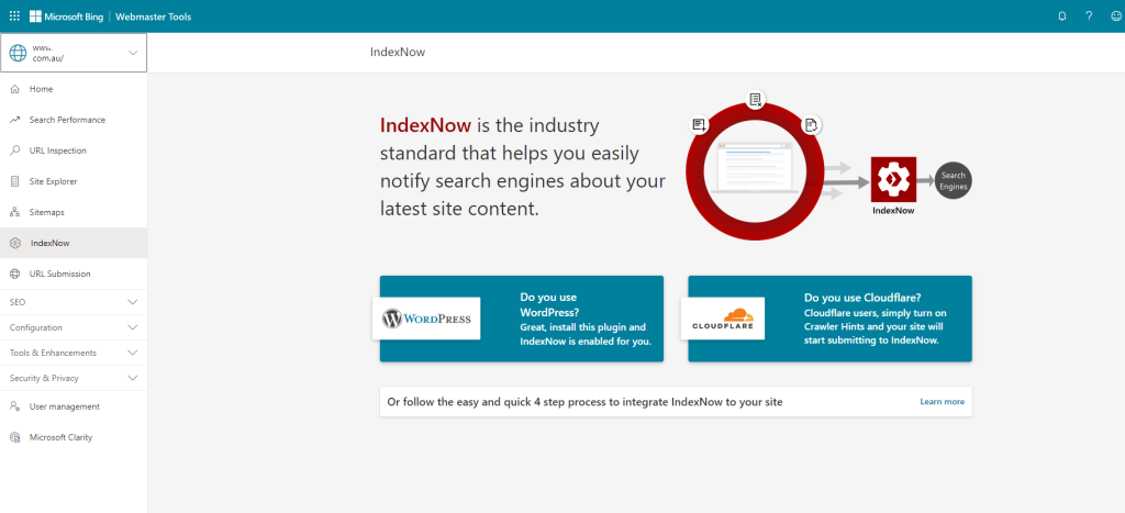 Adrese URL incorecte în Bing IndexNow din CloudFlare -