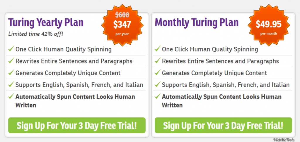 WordAi Pricing Plans