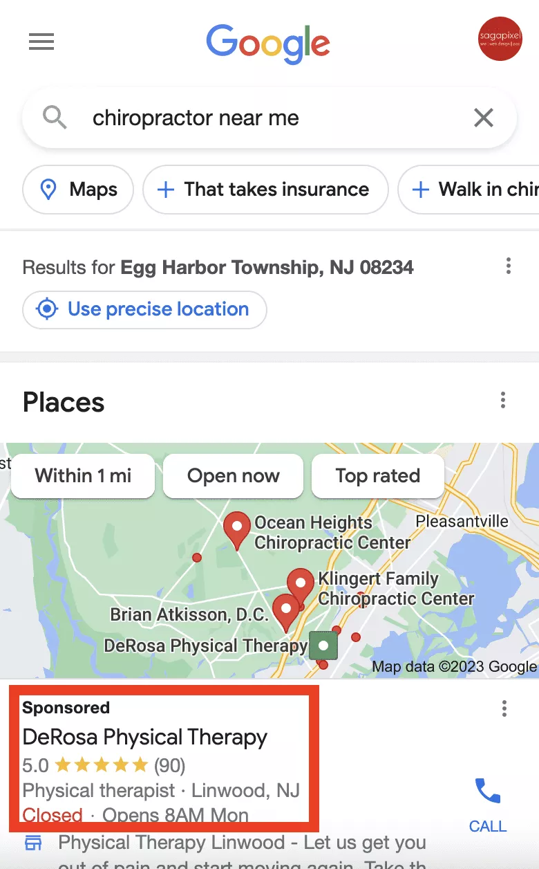 google ads for chiropractor