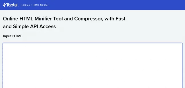 Toptal HTML 压缩器