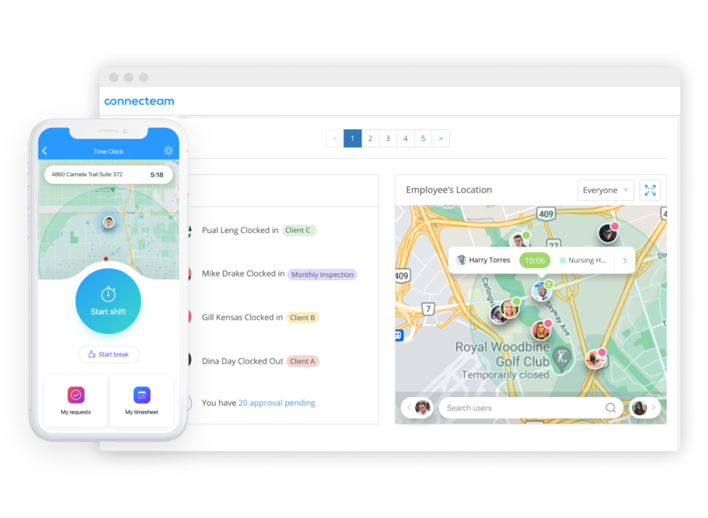 تطبيق Connecteam Time Clock