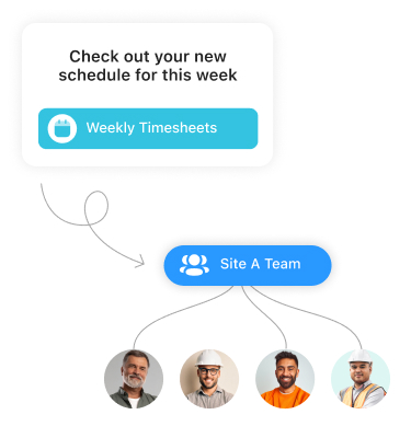 Screenshot der Scheduling-Funktion von Connecteam