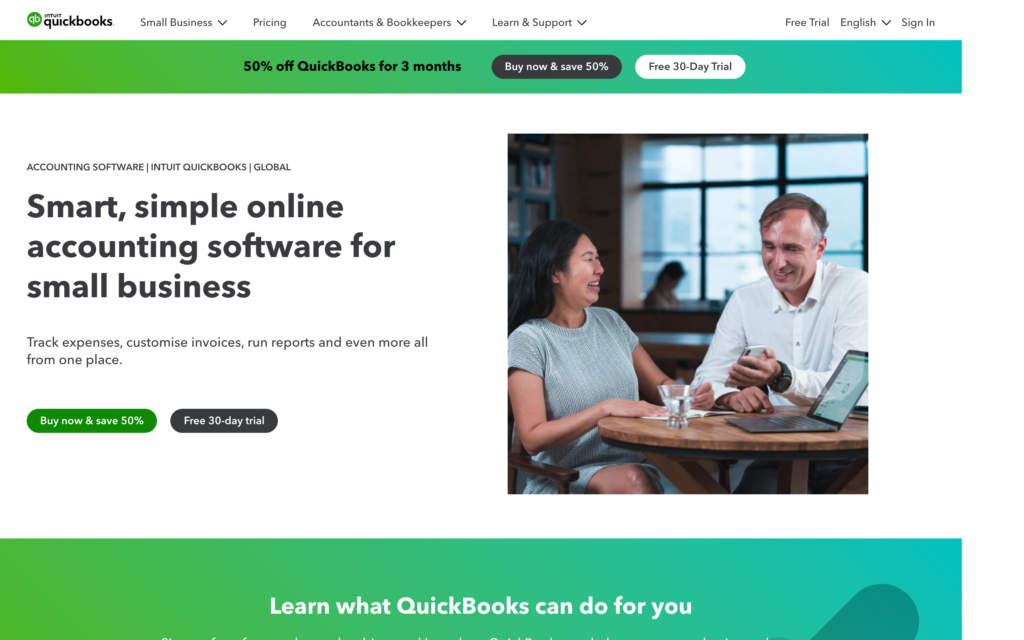 Cuplikan layar halaman web Quickbooks Time