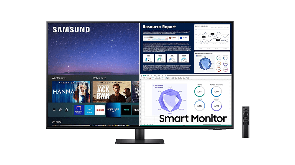 Monitor de computadora Samsung M70 Smart de 43 pulgadas 4K