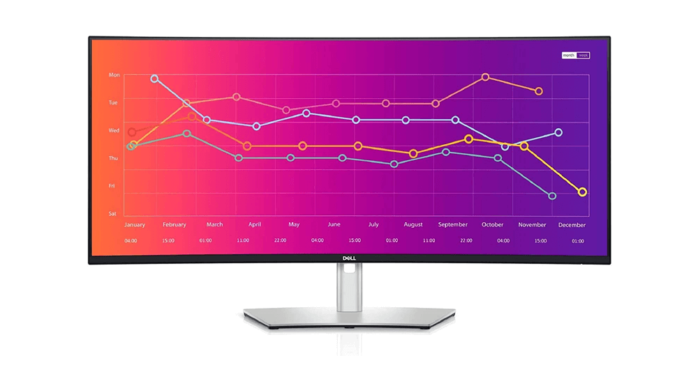 Monitor concentrador USB-C curvo Dell U3821DW UltraSharp