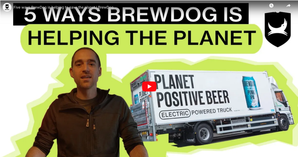 Portada del video de sostenibilidad de BrewDog