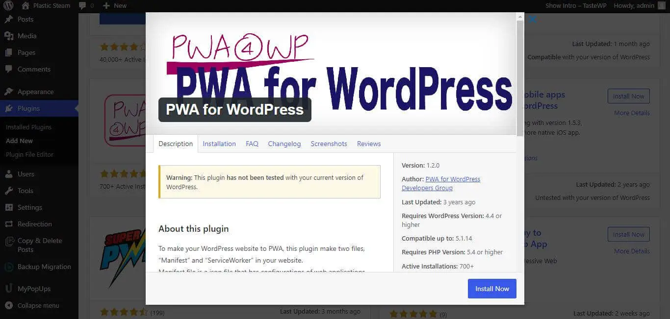 install pwa, install pwa wordpress, pwa, pwa for wordpress