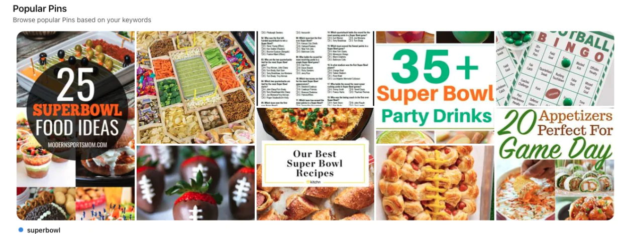 Inspiración para la fiesta del Super Bowl de Pinterest