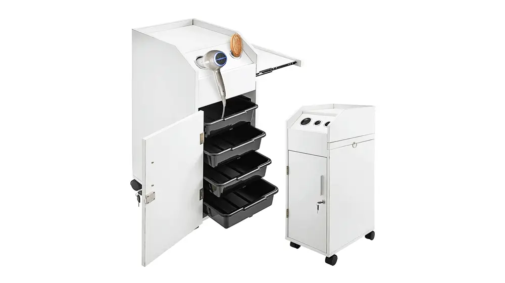 VEVOR Salon SPA Beauty Hairdressing Cart Carrello portaoggetti bianco