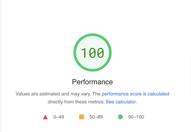 Pontuação de desempenho do Google PSI