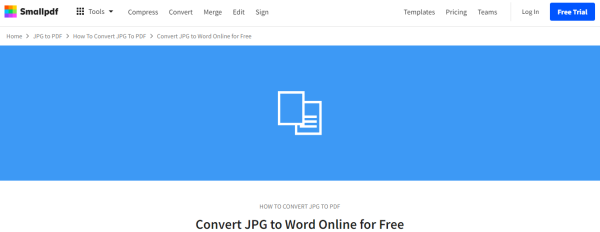 Smallpdf - Conversor de JPG a word