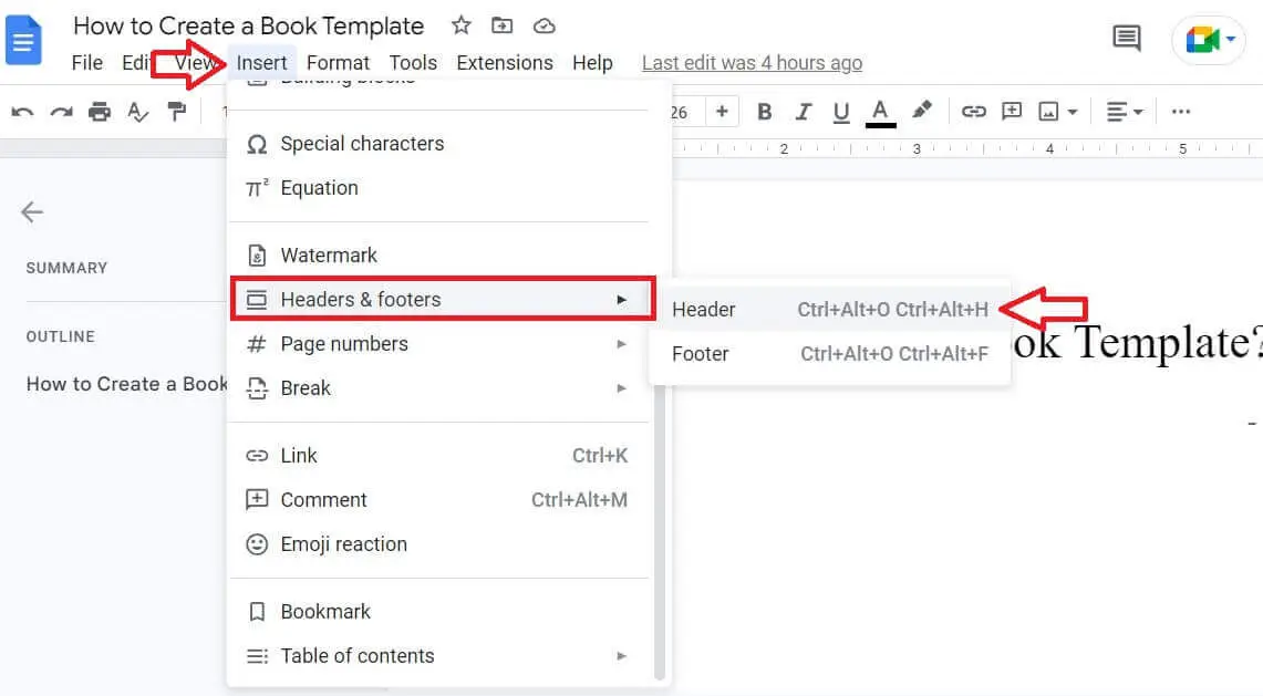 Setting up Header & Footer