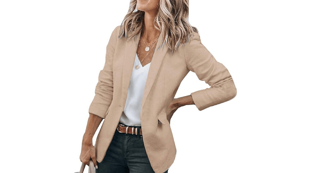 Cicy Bell Blazers informales para mujer con frente abierto de manga larga para trabajo y oficina