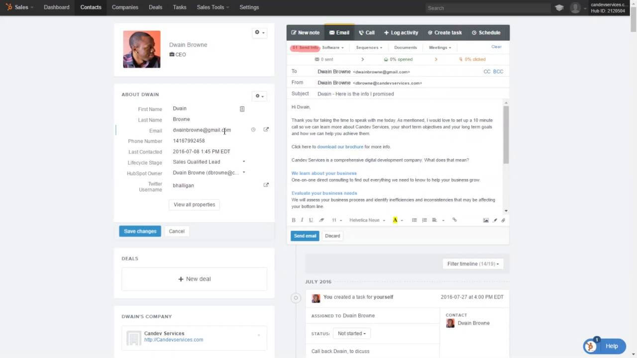 หน้า HubSpot CRM