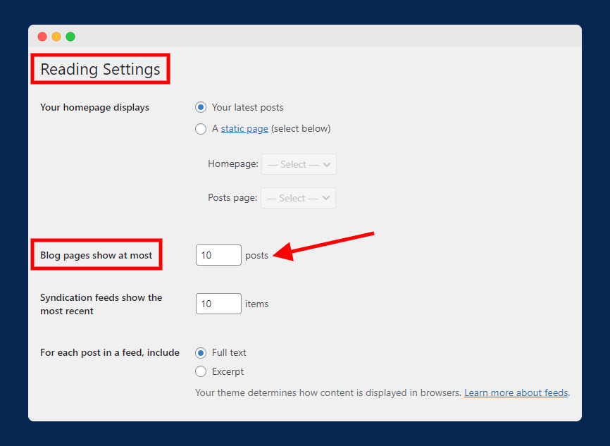 Pagination Settings in WordPress