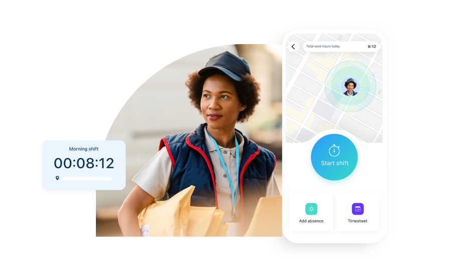 Un addetto alle consegne nell'app Connecteam