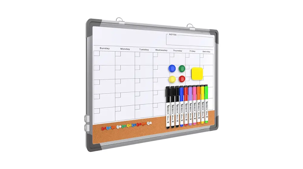 Ежемесячный календарь Whiteboard Dry Erase Cork Board Комбинация для стены