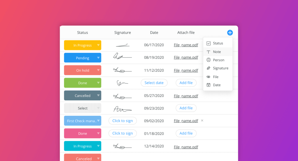 Akcje zbiorcze w tabeli wpisów Workflows - Connecteam