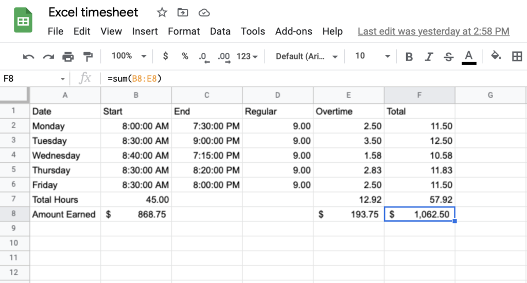 計算工資單 excel 時間表圖像