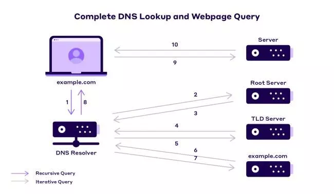 完全な DNS ルックアップとクエリ