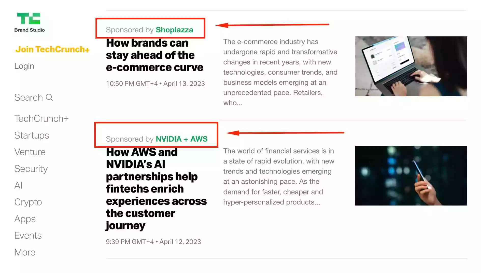 TechCrunch의 스폰서 게시물