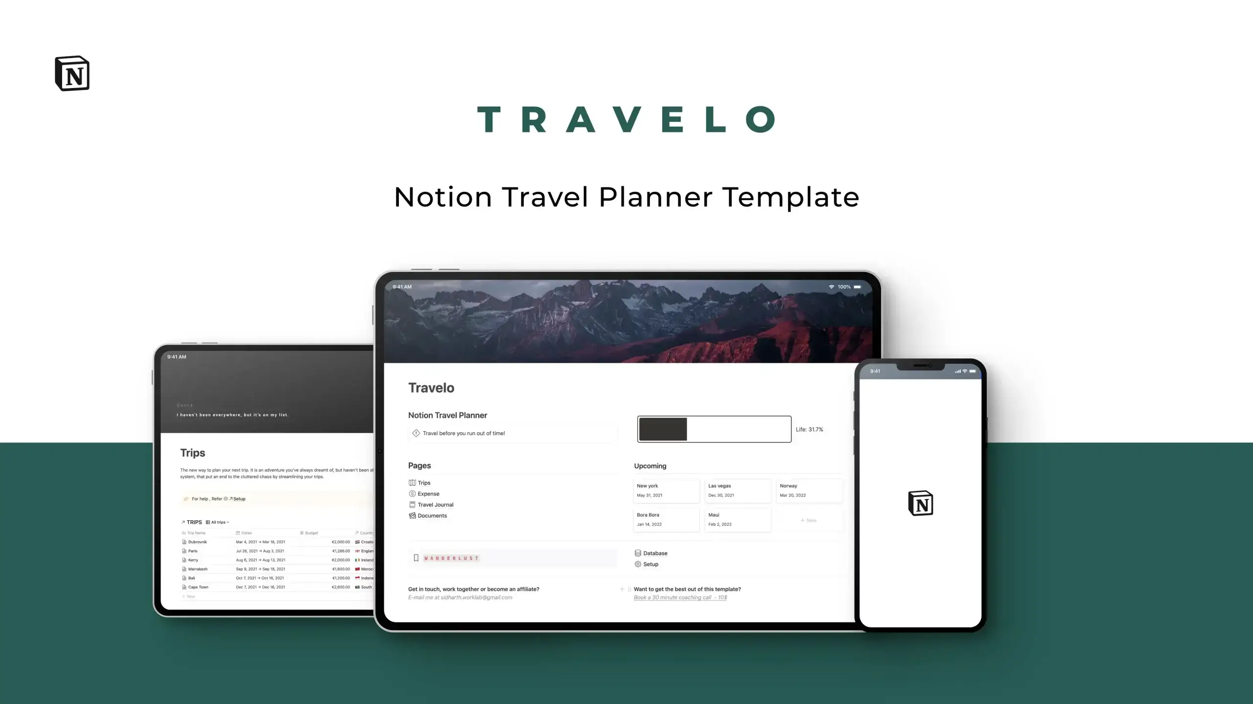 Travelo Notion Template