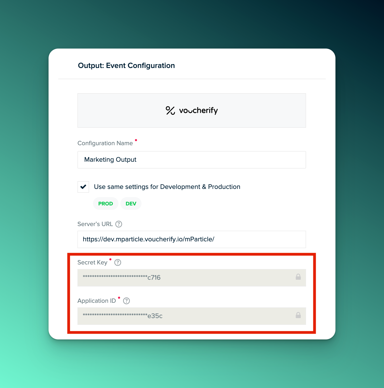 mParticle – conectați API-ul Voucherify