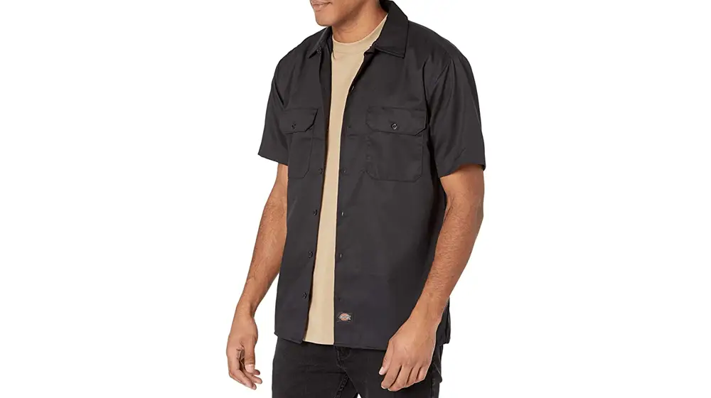 Męska koszula robocza Dickies z krótkim rękawem i elastycznym splotem diagonalnym