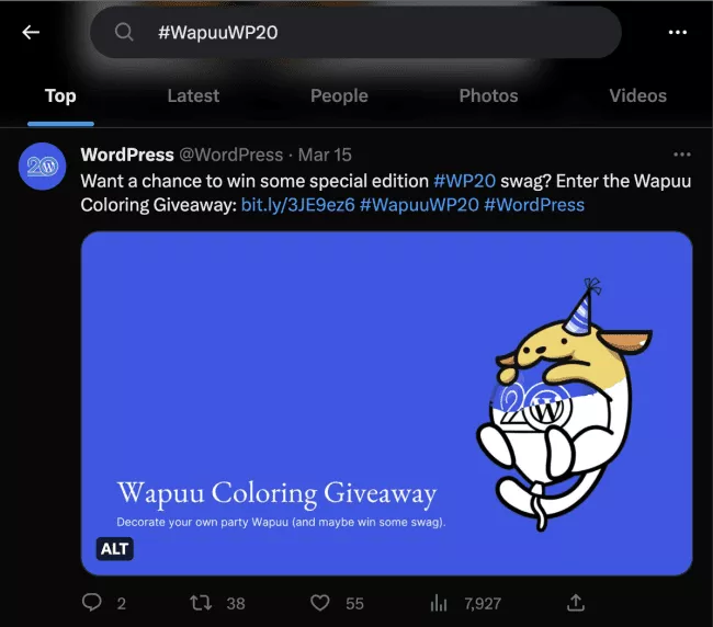 Personaliza Wapuu para WordPress 20 Cumpleaños