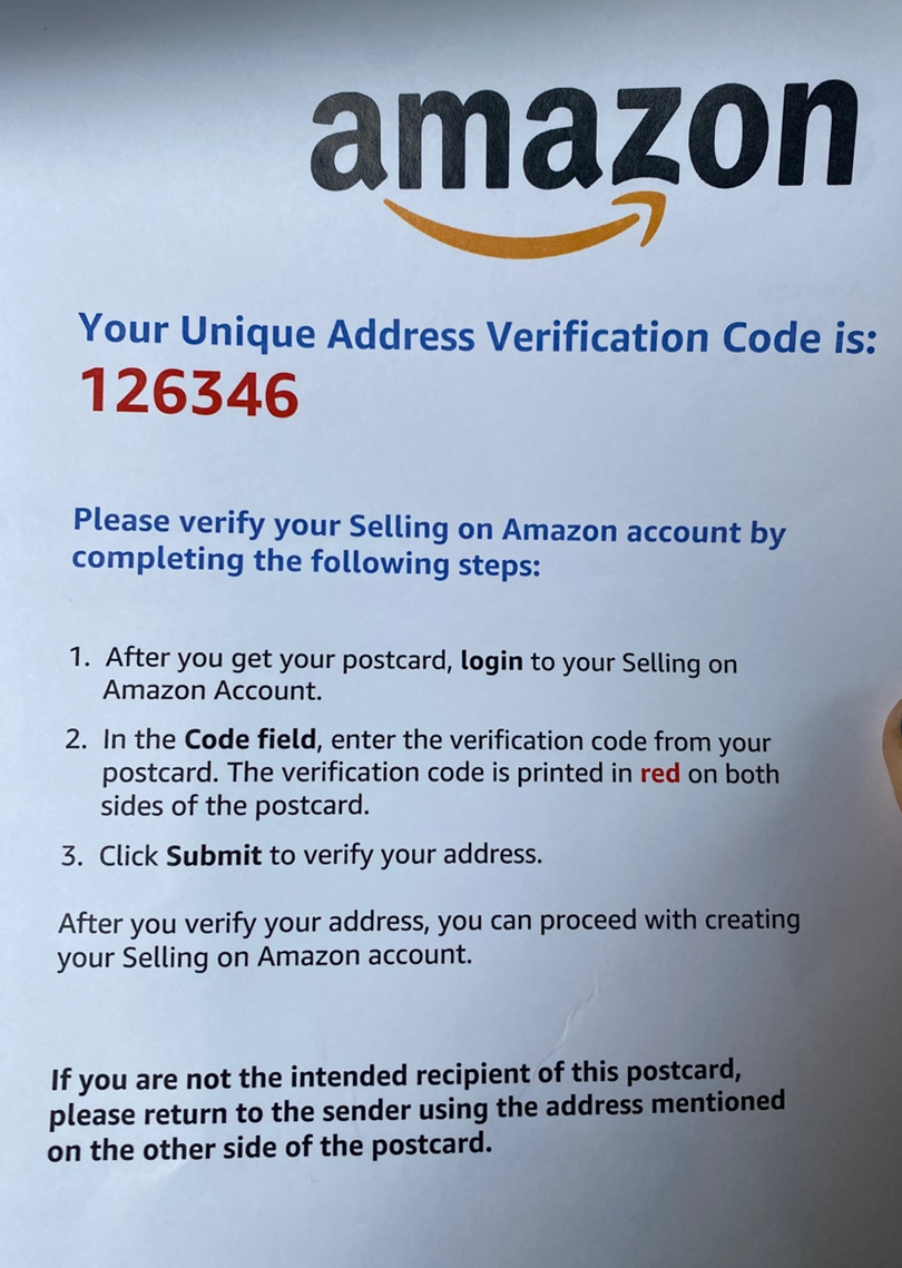 Votre certification d'adresse Amazon unique