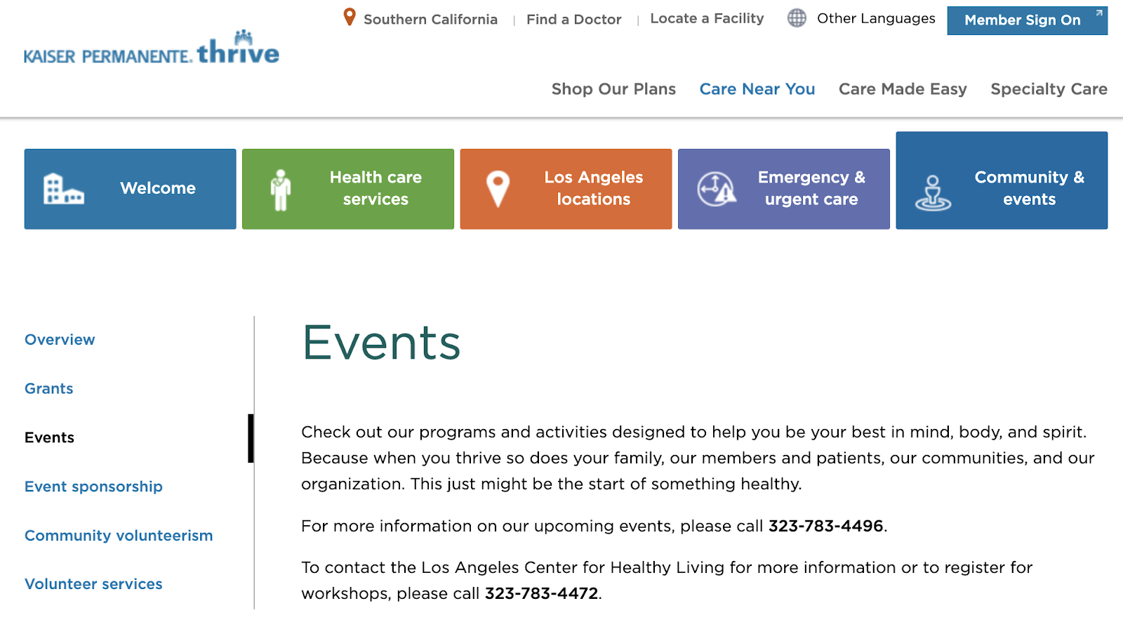 Kaiser Permanente: El programa de lealtad Thrive Healthcare ofrece invitaciones a eventos