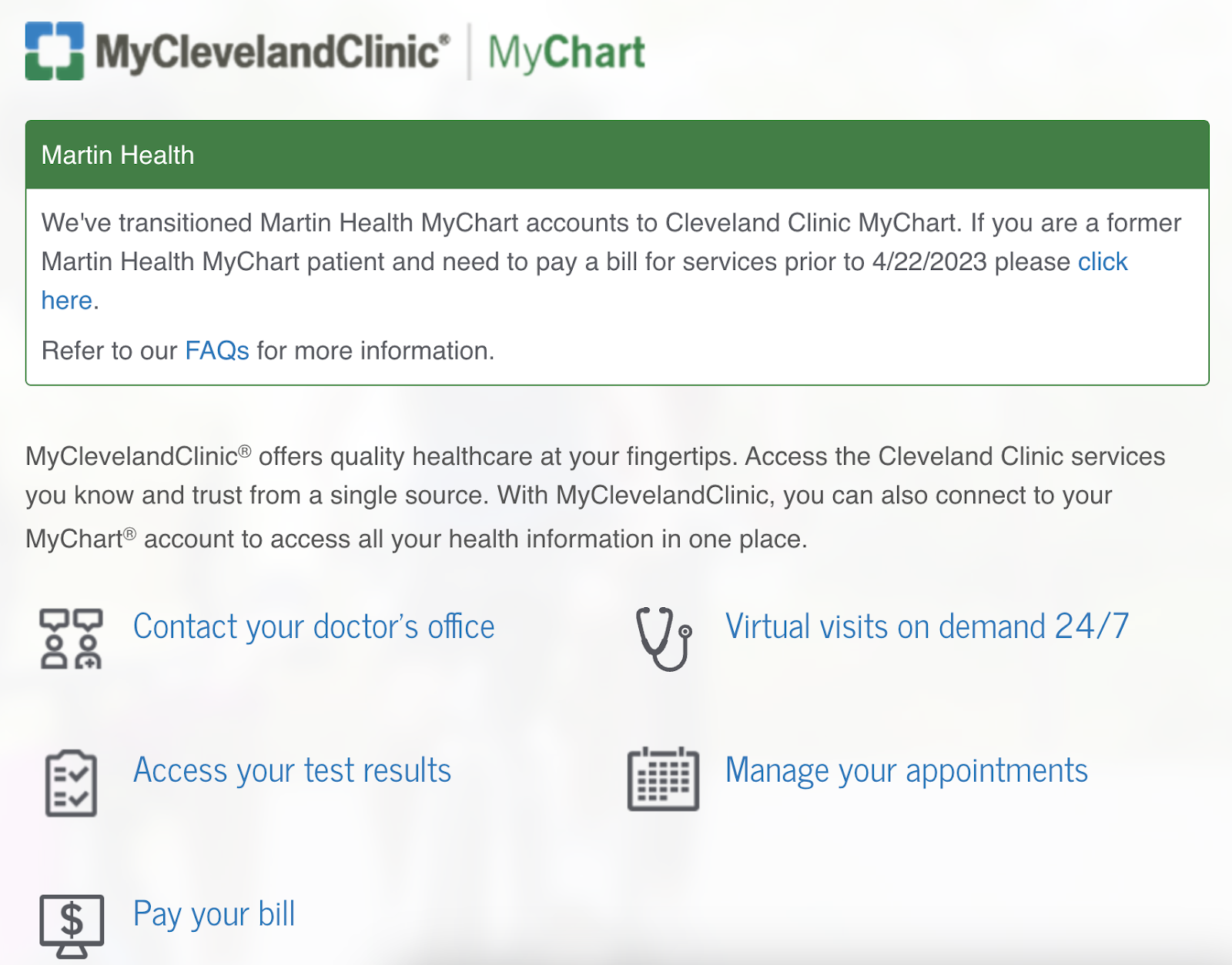 Ejemplo de un programa de fidelización de pacientes: Cleveland Clinic y MyChart