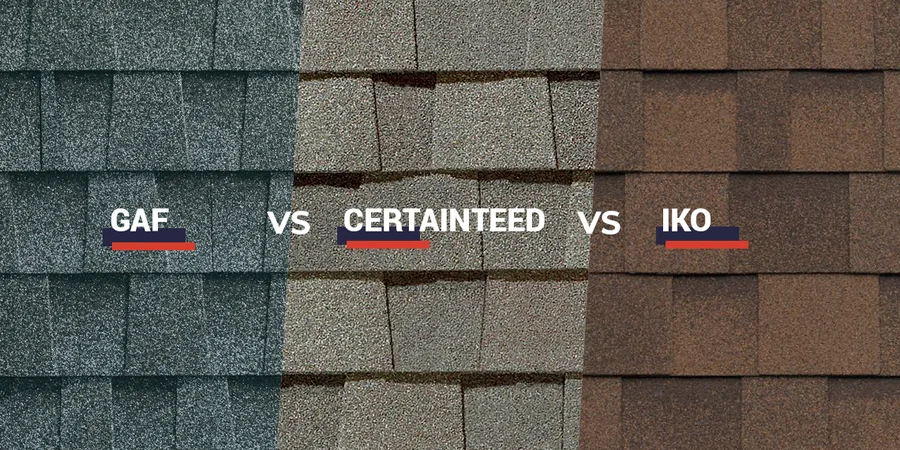 Comparaison des types de bardeaux de toiture : GAF vs CertainTeed vs IKO