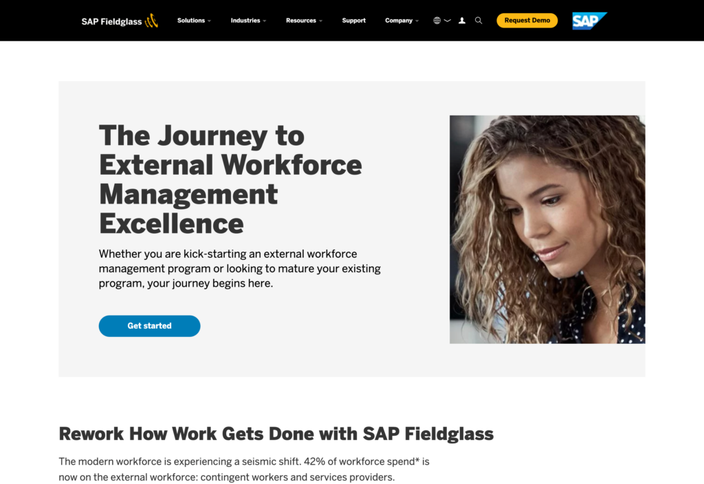 Screenshot der SAP Fieldglass-Webseite