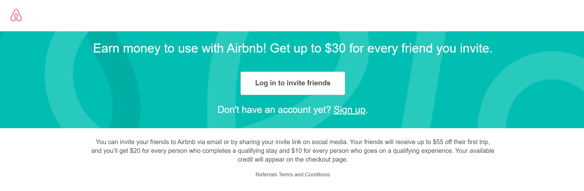 Airbnb 推荐计划 登录