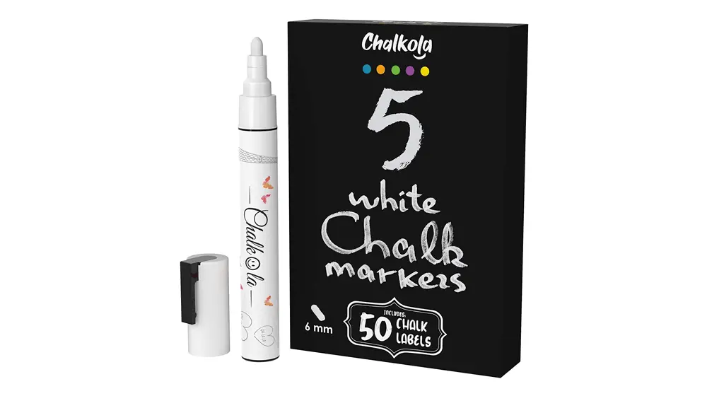 Chalkola White Chalk Markers สำหรับกระดานดำ